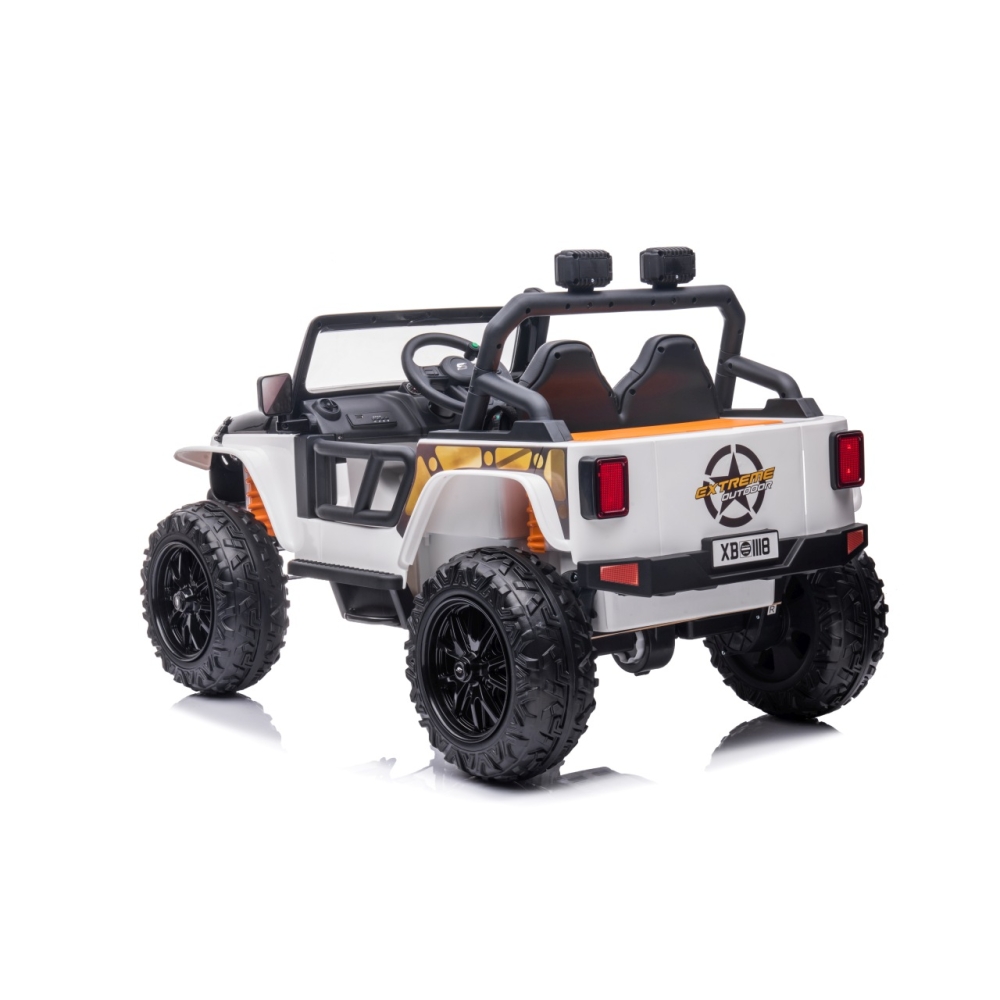 Elektromobilis Jeep Monster, White-Elektromobiliai vaikams, Visureigiai-e-vaikas