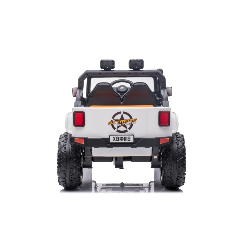 Elektromobilis Jeep Monster, White-Elektromobiliai vaikams, Visureigiai-e-vaikas
