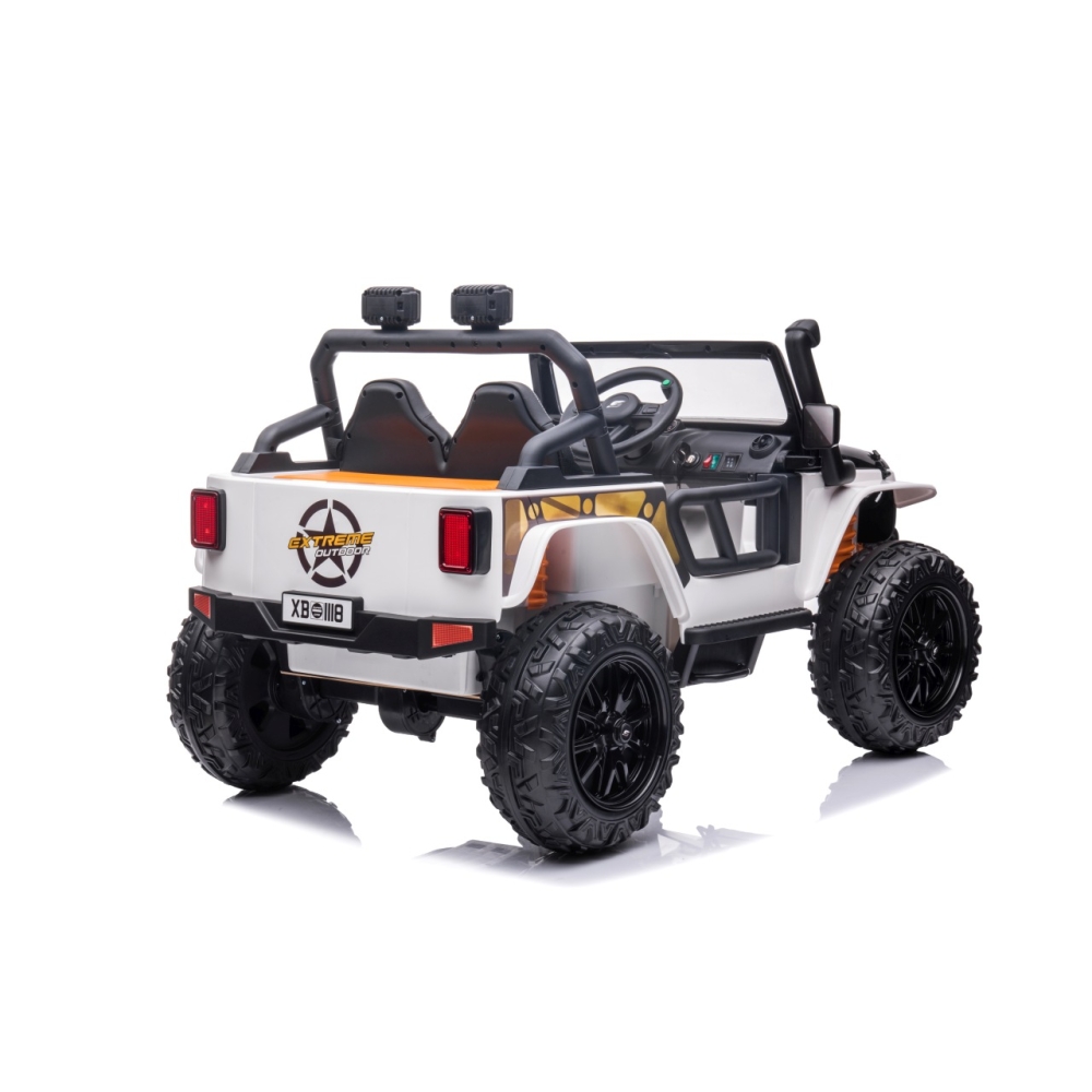 Elektromobilis Jeep Monster, White-Elektromobiliai vaikams, Visureigiai-e-vaikas