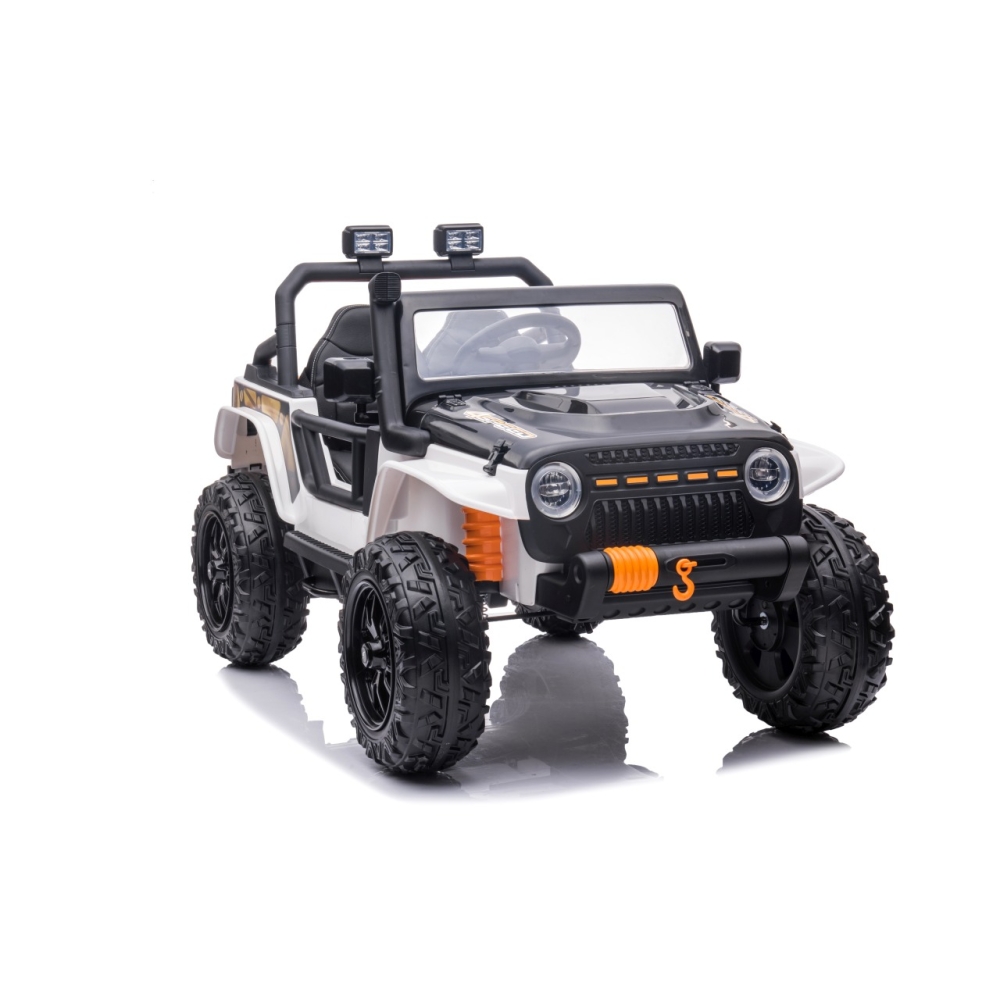 Elektromobilis Jeep Monster, White-Elektromobiliai vaikams, Visureigiai-e-vaikas
