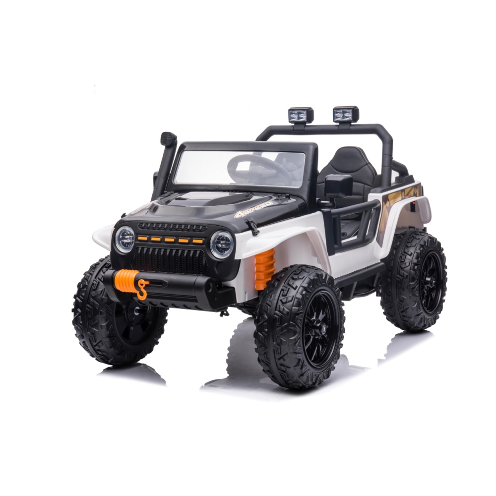 Elektromobilis Jeep Monster, White-Elektromobiliai vaikams, Visureigiai-e-vaikas