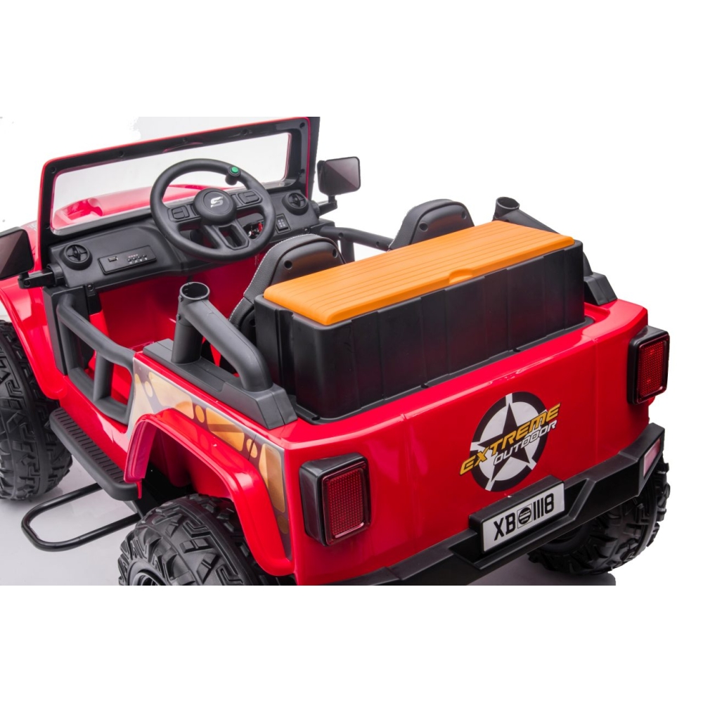 Elektromobilis Jeep Monster, Red-Elektromobiliai vaikams, Visureigiai-e-vaikas