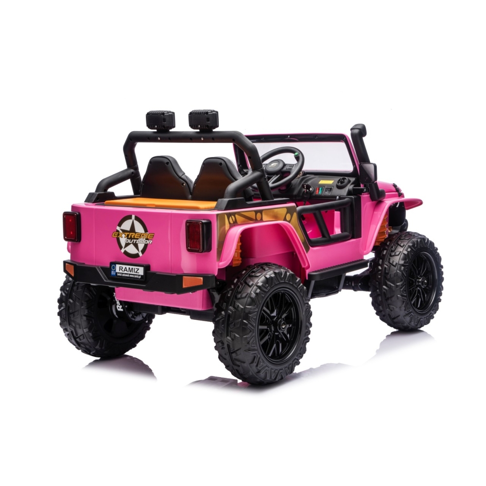 Elektromobilis Jeep Monster, Pink-Elektromobiliai vaikams, Visureigiai-e-vaikas