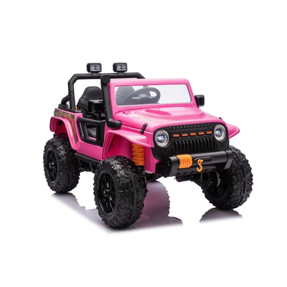 Elektromobilis Jeep Monster, Pink-Elektromobiliai vaikams, Visureigiai-e-vaikas