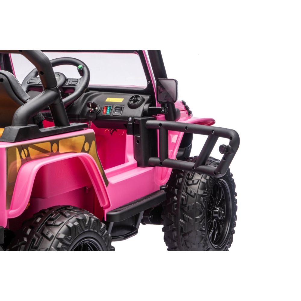 Elektromobilis Jeep Monster, Pink-Elektromobiliai vaikams, Visureigiai-e-vaikas