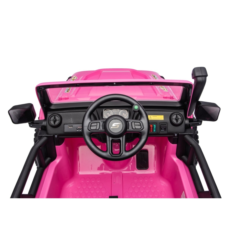 Elektromobilis Jeep Monster, Pink-Elektromobiliai vaikams, Visureigiai-e-vaikas