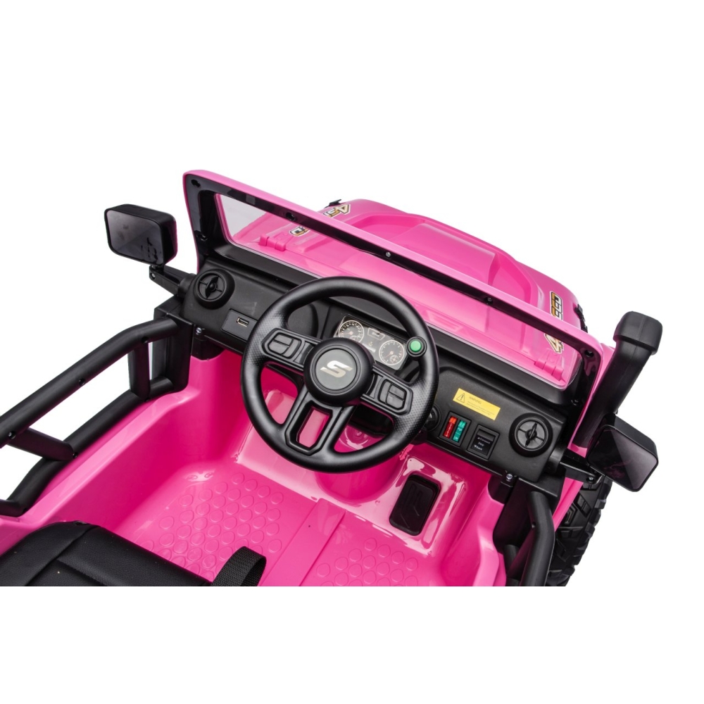 Elektromobilis Jeep Monster, Pink-Elektromobiliai vaikams, Visureigiai-e-vaikas