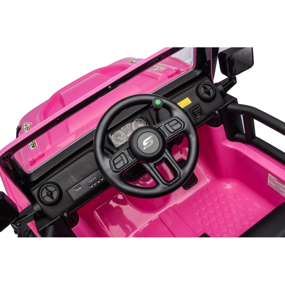 Elektromobilis Jeep Monster, Pink-Elektromobiliai vaikams, Visureigiai-e-vaikas