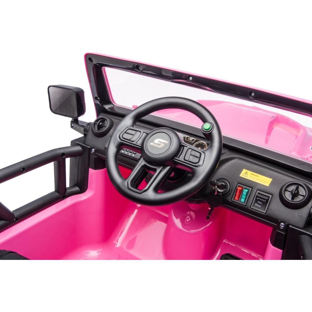 Elektromobilis Jeep Monster, Pink-Elektromobiliai vaikams, Visureigiai-e-vaikas