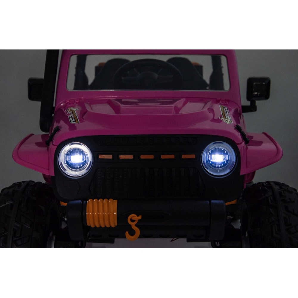 Elektromobilis Jeep Monster, Pink-Elektromobiliai vaikams, Visureigiai-e-vaikas