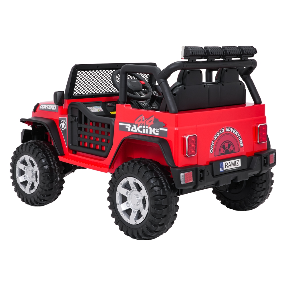 Elektromobilis Jeep BEAST 4x4, Red-Elektromobiliai vaikams, Visureigiai-e-vaikas