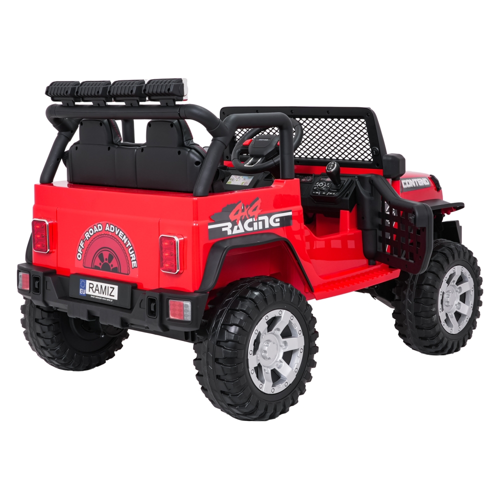 Elektromobilis Jeep BEAST 4x4, Red-Elektromobiliai vaikams, Visureigiai-e-vaikas