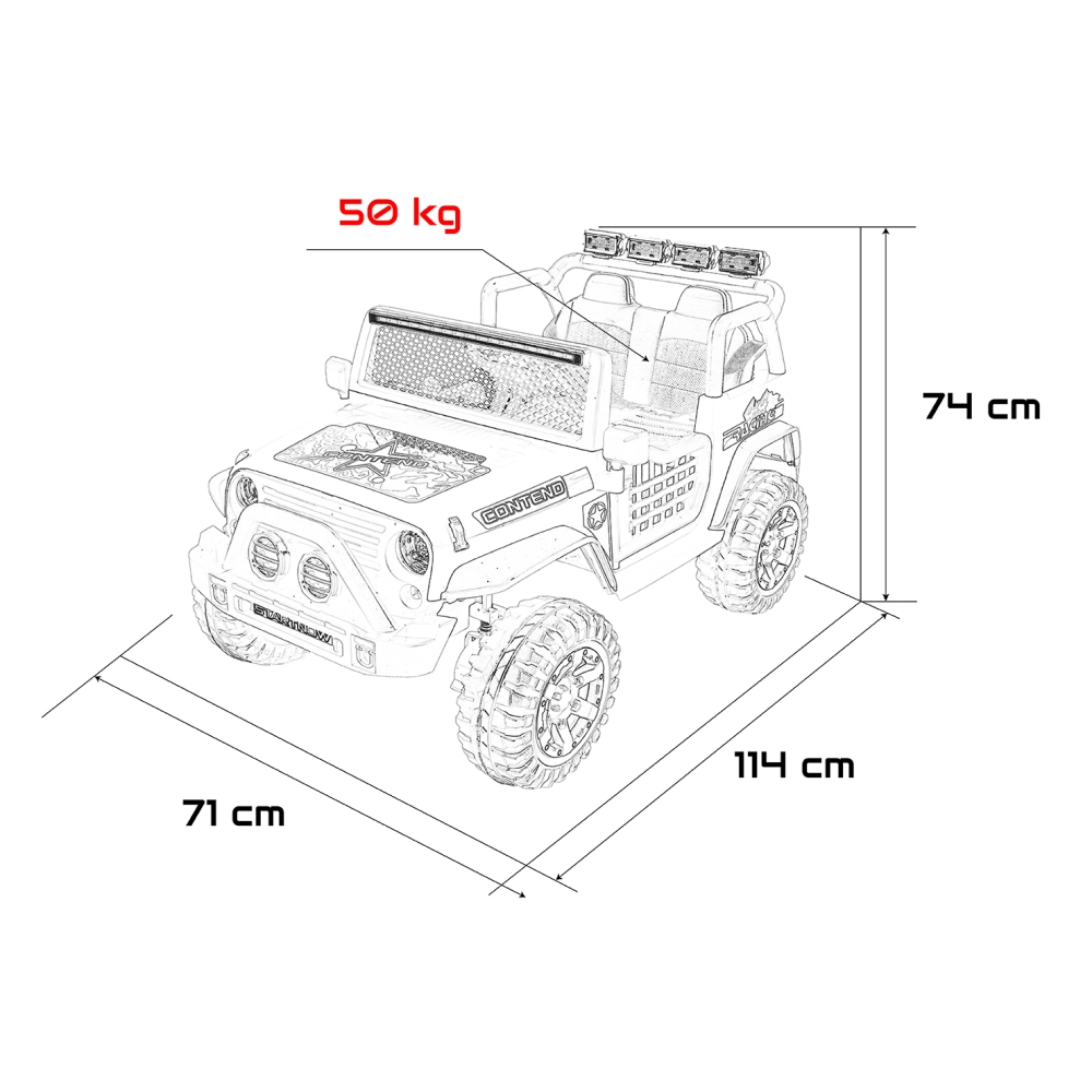 Elektromobilis Jeep BEAST 4x4, Red-Elektromobiliai vaikams, Visureigiai-e-vaikas
