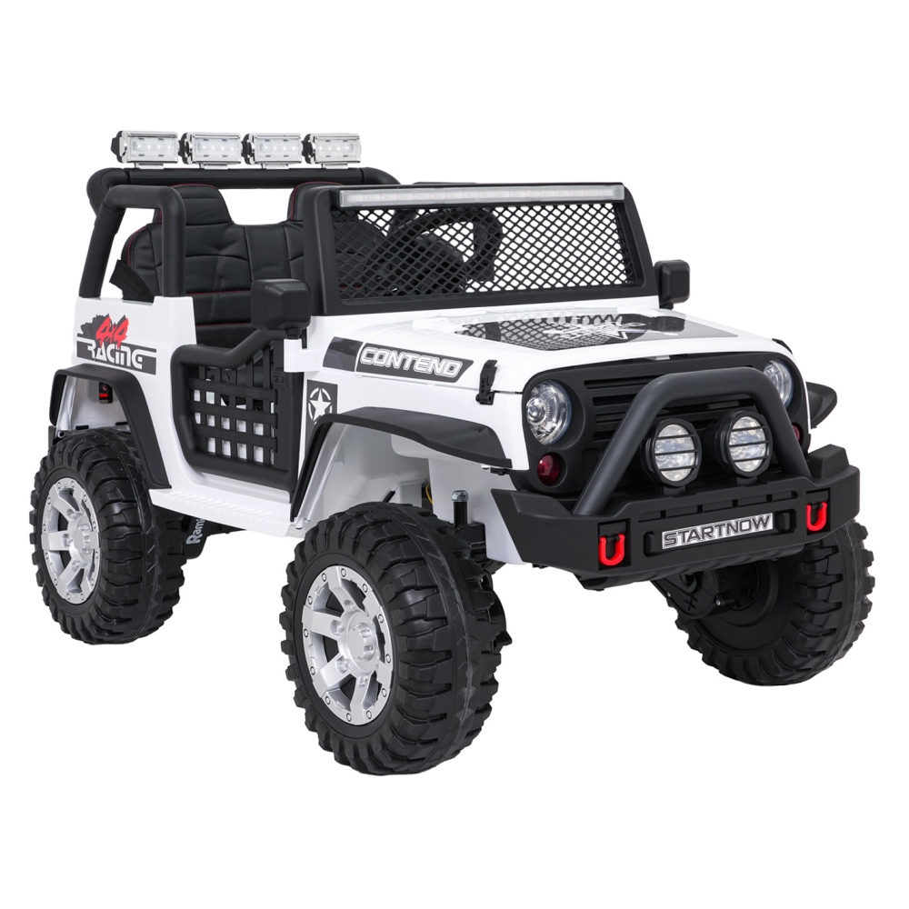 Elektromobilis Jeep BEAST 4x4, White-Elektromobiliai vaikams, Visureigiai-e-vaikas
