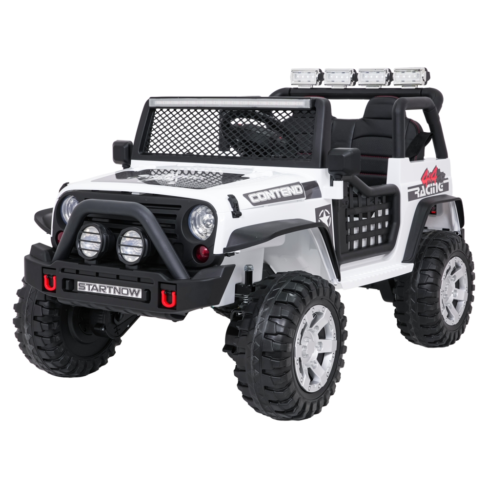 Elektromobilis Jeep BEAST 4x4, White-Elektromobiliai vaikams, Visureigiai-e-vaikas