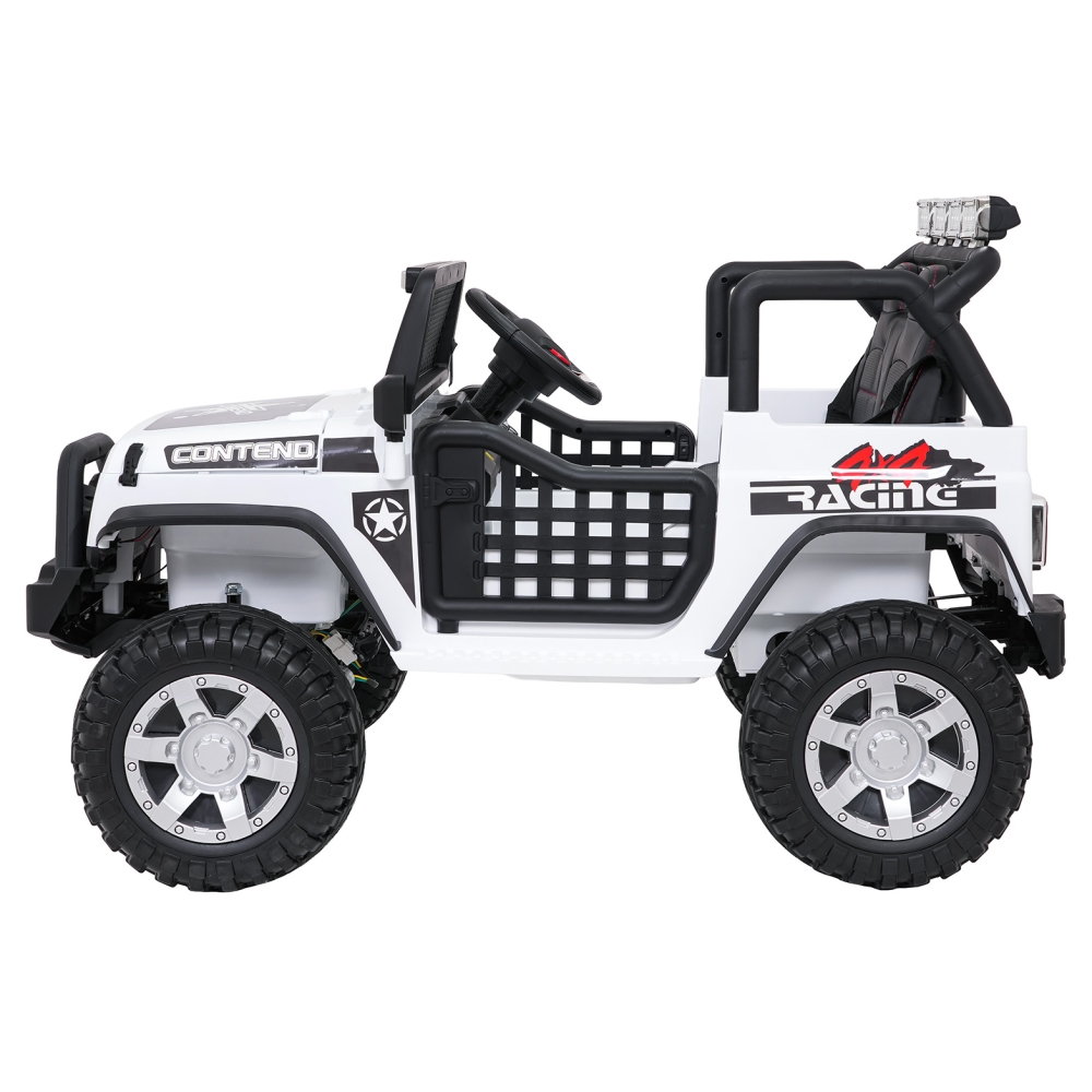 Elektromobilis Jeep BEAST 4x4, White-Elektromobiliai vaikams, Visureigiai-e-vaikas