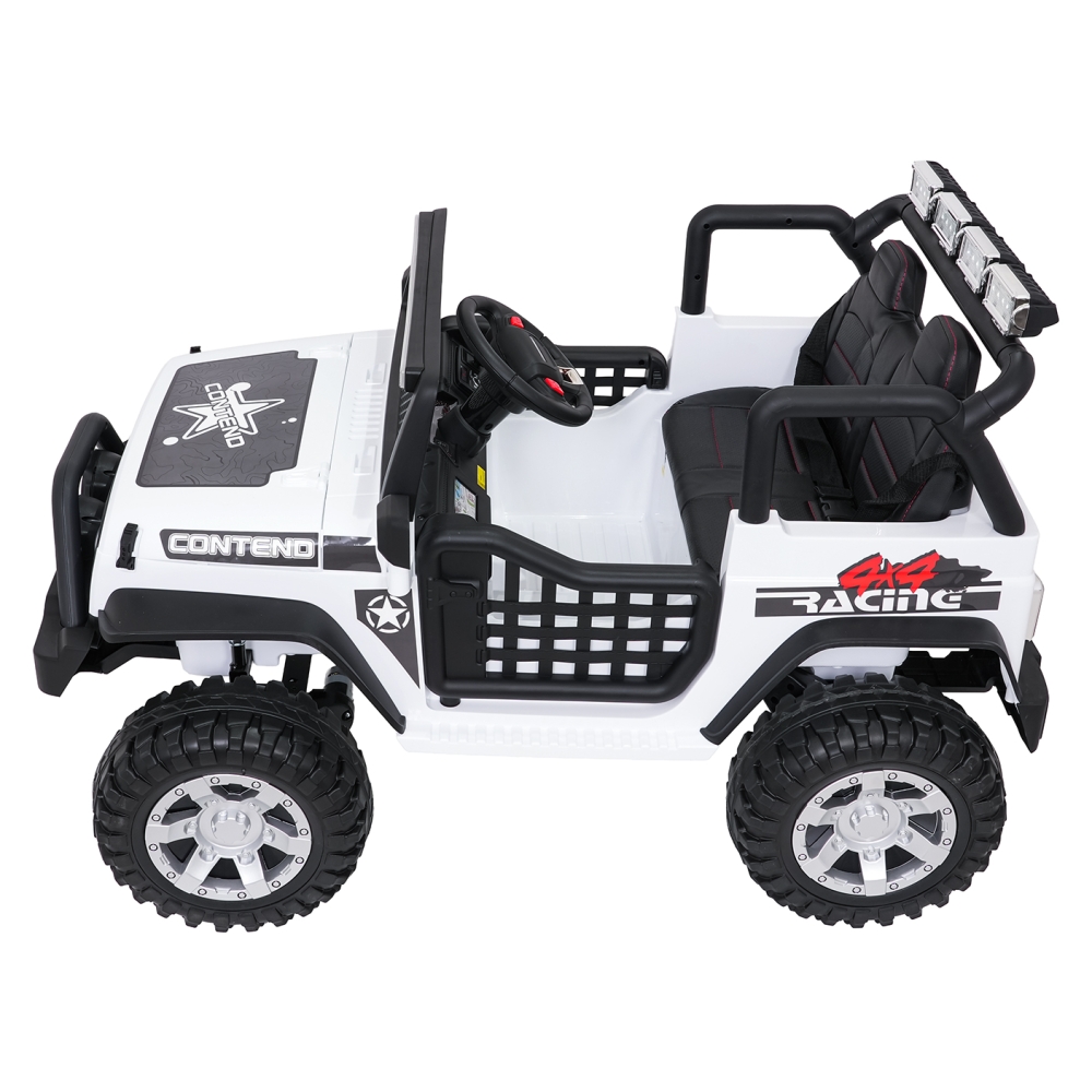 Elektromobilis Jeep BEAST 4x4, White-Elektromobiliai vaikams, Visureigiai-e-vaikas