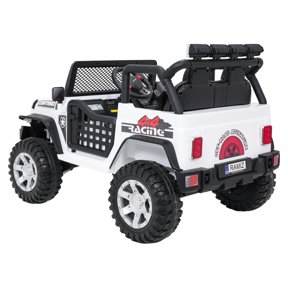 Elektromobilis Jeep BEAST 4x4, White-Elektromobiliai vaikams, Visureigiai-e-vaikas