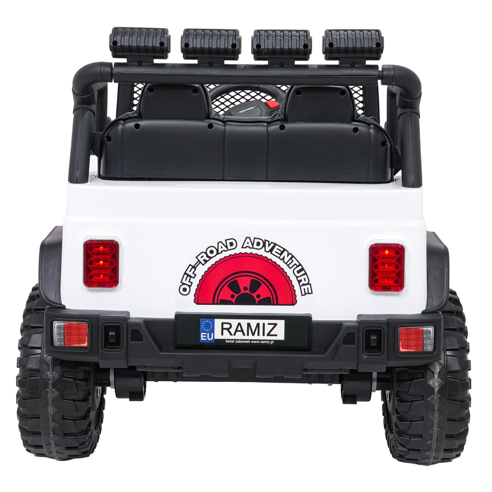 Elektromobilis Jeep BEAST 4x4, White-Elektromobiliai vaikams, Visureigiai-e-vaikas