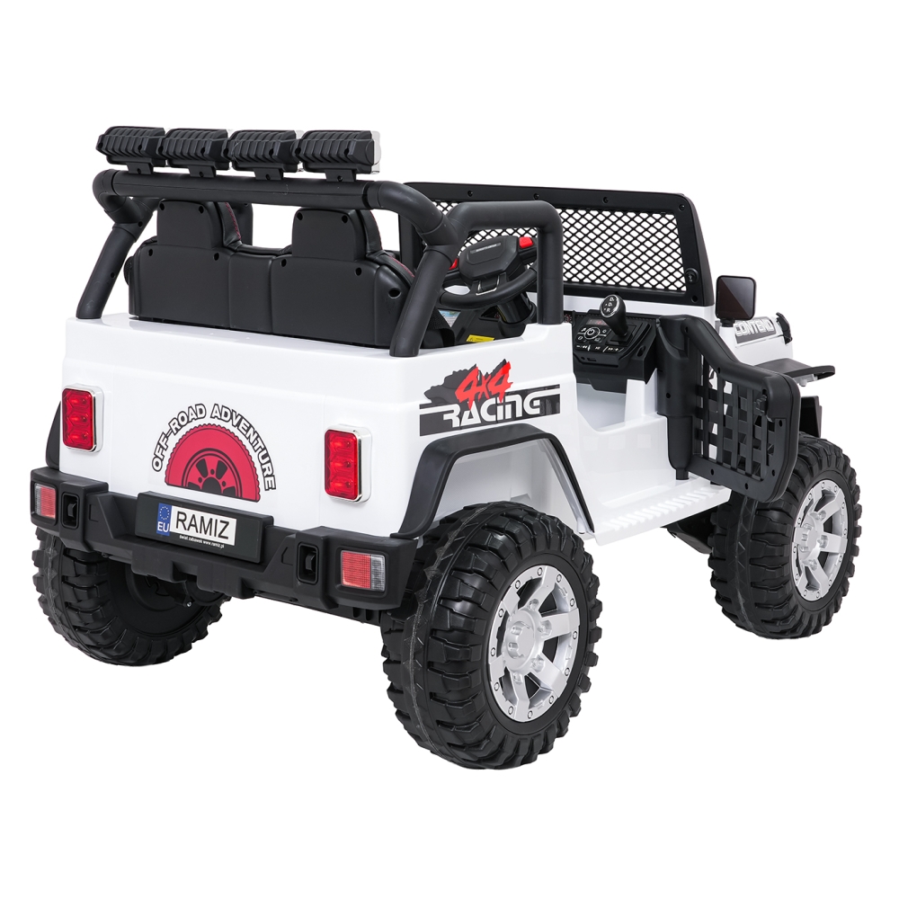 Elektromobilis Jeep BEAST 4x4, White-Elektromobiliai vaikams, Visureigiai-e-vaikas