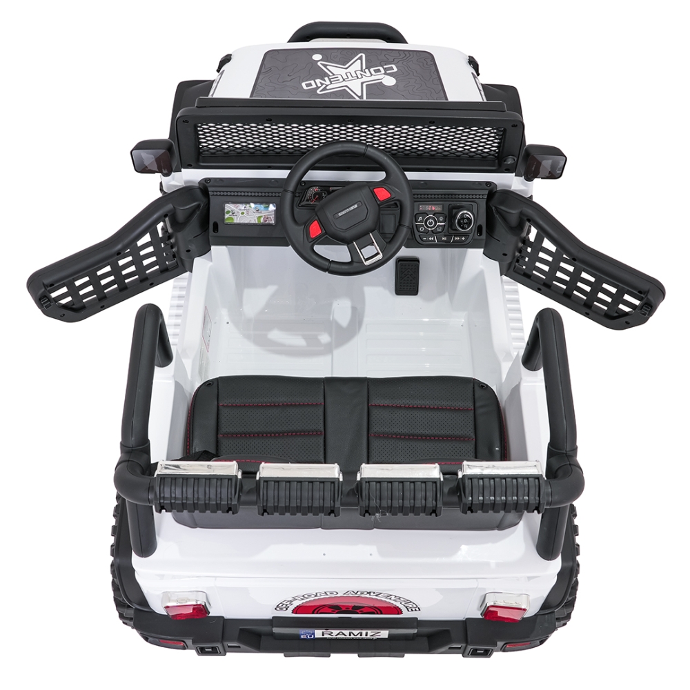 Elektromobilis Jeep BEAST 4x4, White-Elektromobiliai vaikams, Visureigiai-e-vaikas