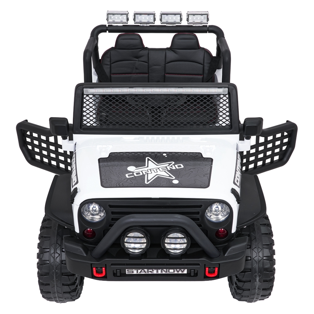 Elektromobilis Jeep BEAST 4x4, White-Elektromobiliai vaikams, Visureigiai-e-vaikas