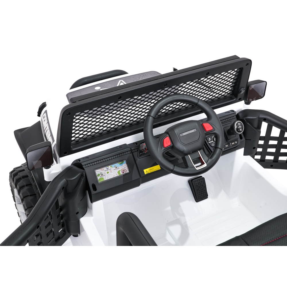 Elektromobilis Jeep BEAST 4x4, White-Elektromobiliai vaikams, Visureigiai-e-vaikas