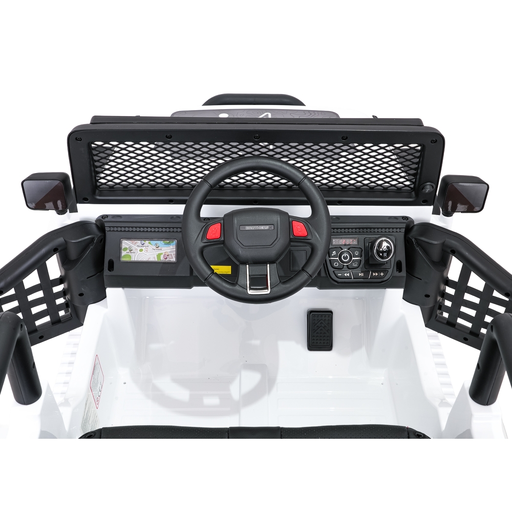 Elektromobilis Jeep BEAST 4x4, White-Elektromobiliai vaikams, Visureigiai-e-vaikas