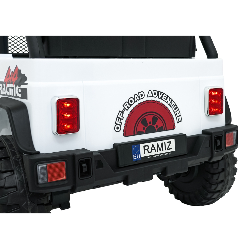 Elektromobilis Jeep BEAST 4x4, White-Elektromobiliai vaikams, Visureigiai-e-vaikas