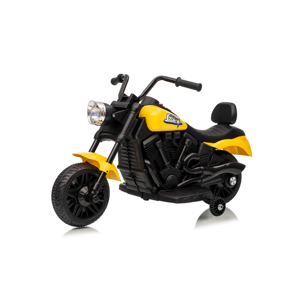 Elektrinis motociklas Motor STAR, Yellow-Elektromobiliai vaikams, Motociklai-e-vaikas