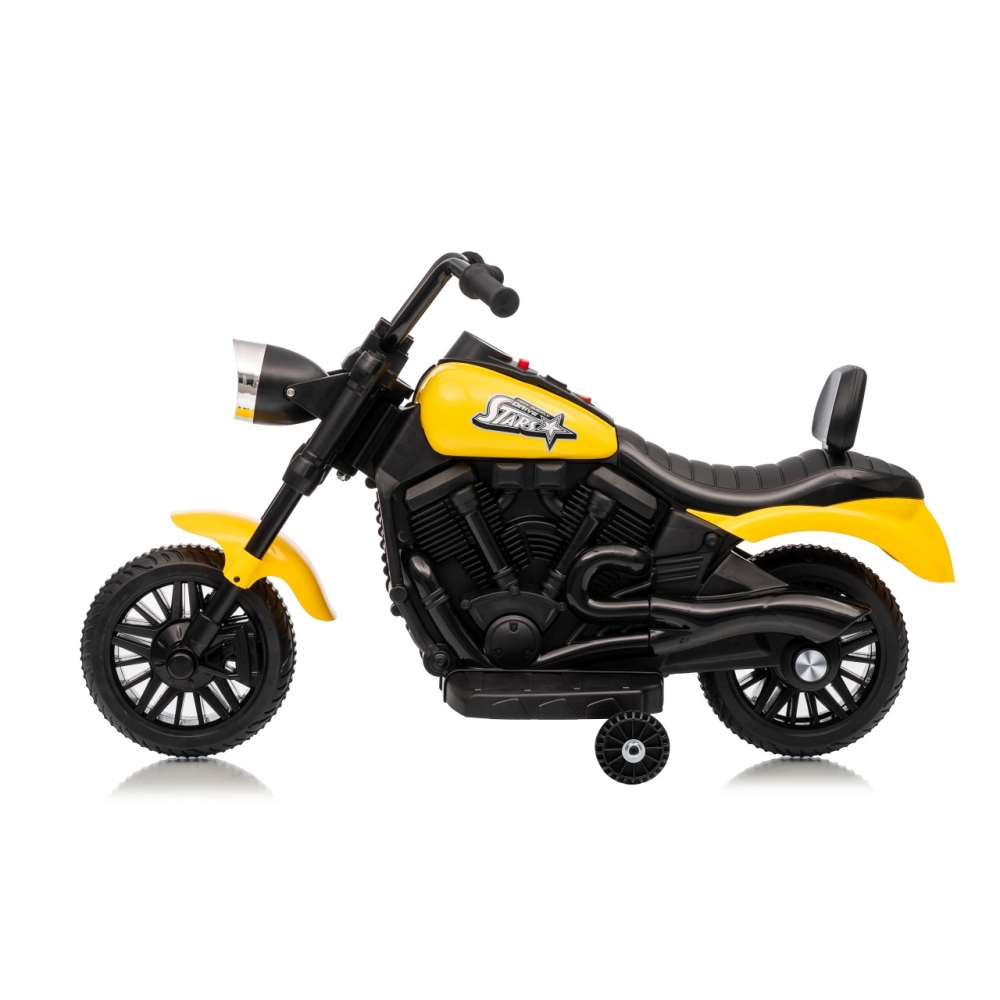 Elektrinis motociklas Motor STAR, Yellow-Elektromobiliai vaikams, Motociklai-e-vaikas