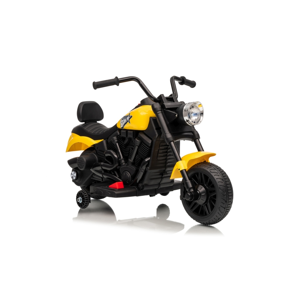 Elektrinis motociklas Motor STAR, Yellow-Elektromobiliai vaikams, Motociklai-e-vaikas