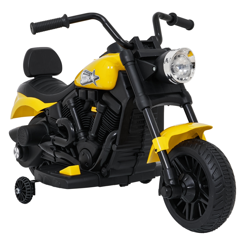 Elektrinis motociklas Motor STAR, Yellow-Elektromobiliai vaikams, Motociklai-e-vaikas