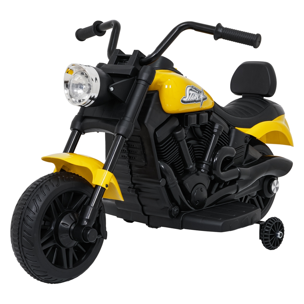 Elektrinis motociklas Motor STAR, Yellow-Elektromobiliai vaikams, Motociklai-e-vaikas