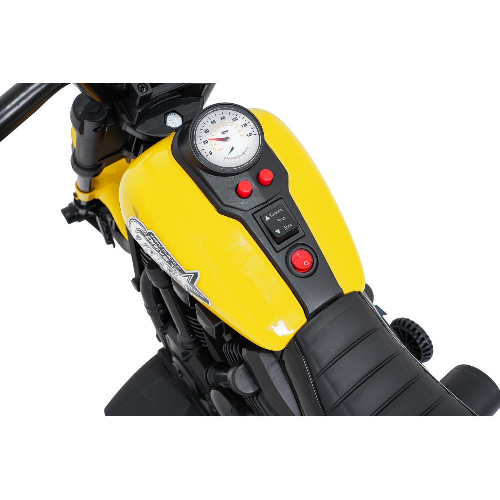 Elektrinis motociklas Motor STAR, Yellow-Elektromobiliai vaikams, Motociklai-e-vaikas