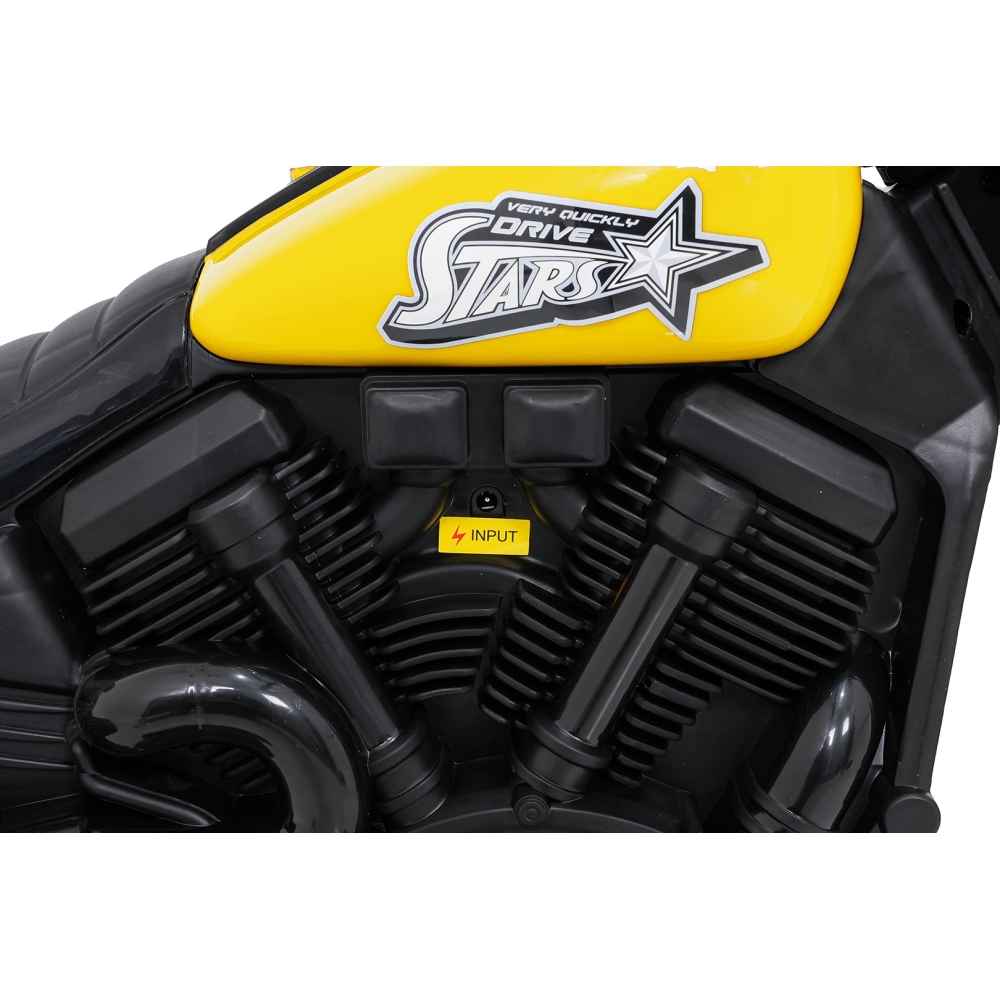 Elektrinis motociklas Motor STAR, Yellow-Elektromobiliai vaikams, Motociklai-e-vaikas