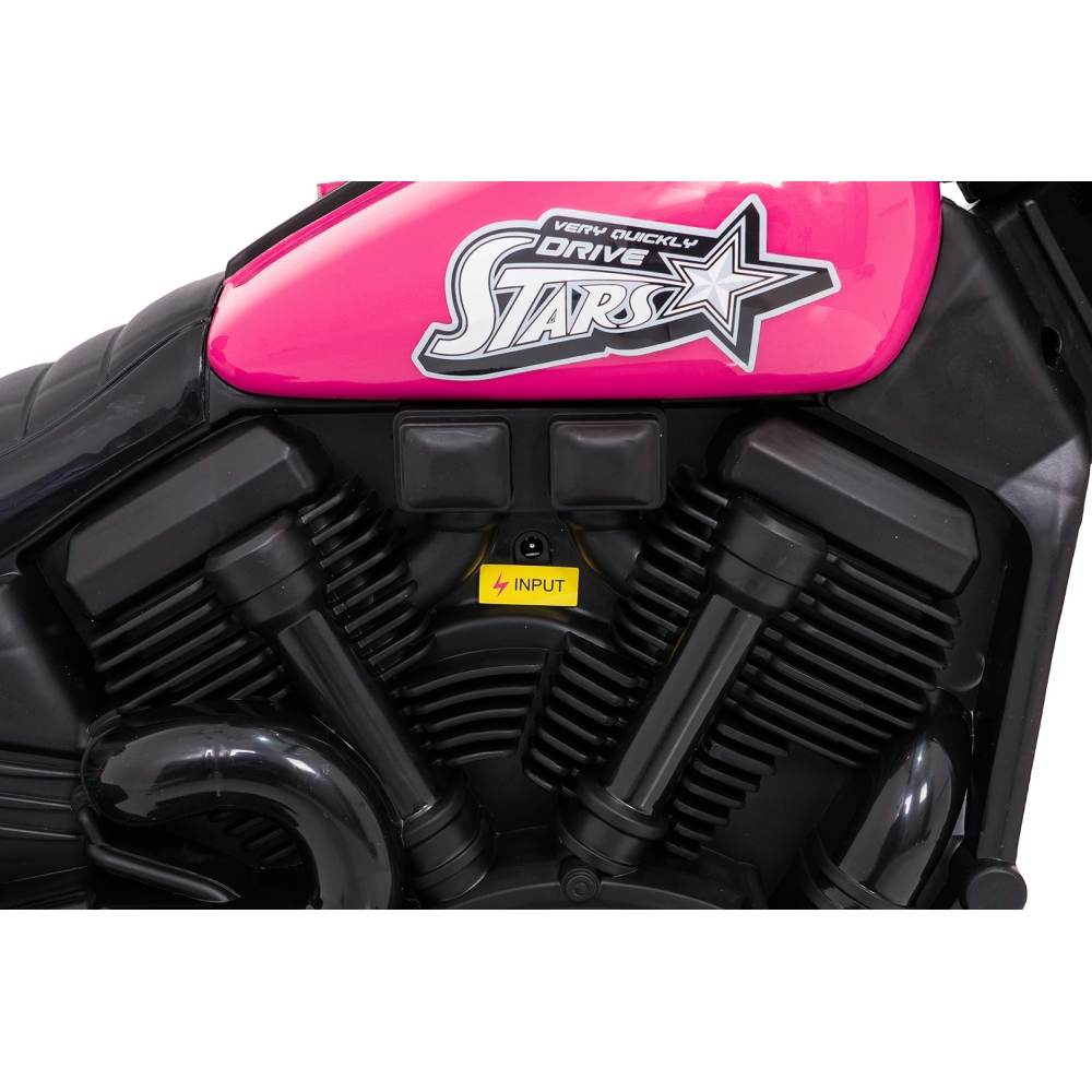 Elektrinis motociklas Motor STAR, Pink-Elektromobiliai vaikams, Motociklai-e-vaikas
