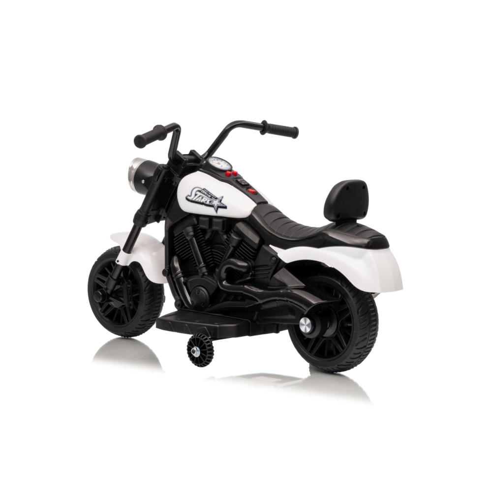 Elektrinis motociklas Motor STAR, White-Elektromobiliai vaikams, Motociklai-e-vaikas