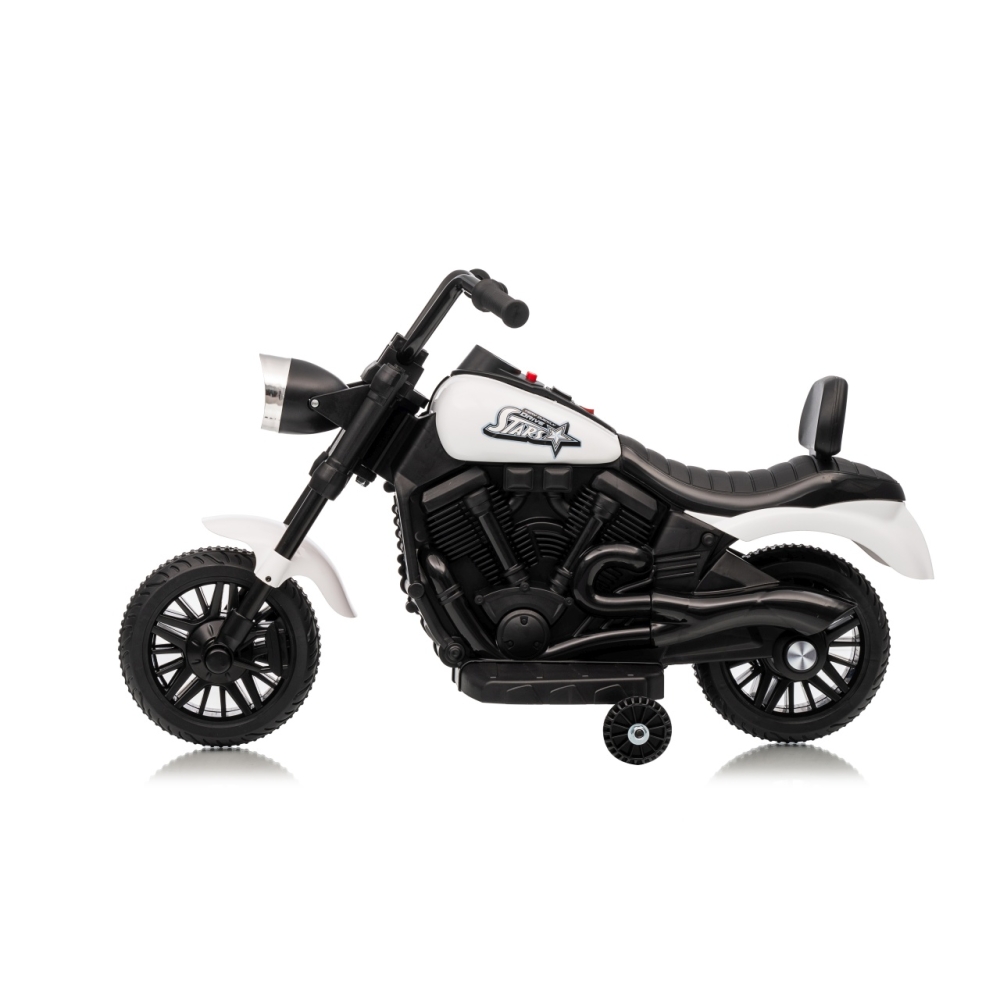 Elektrinis motociklas Motor STAR, White-Elektromobiliai vaikams, Motociklai-e-vaikas