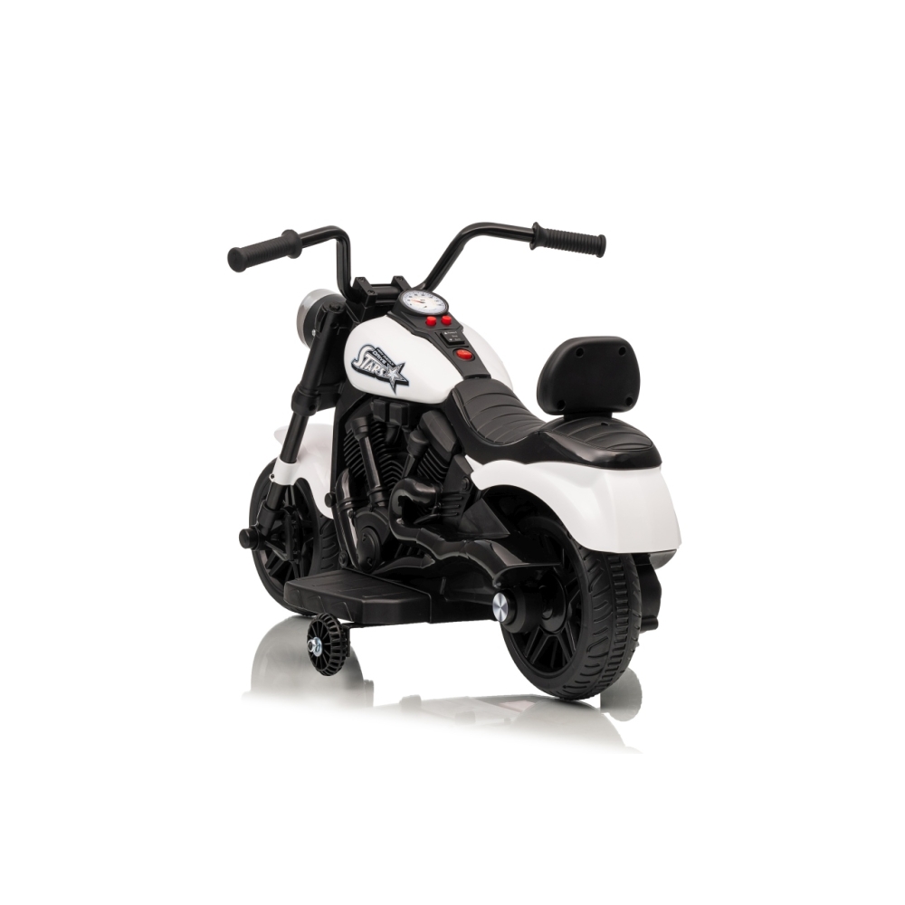 Elektrinis motociklas Motor STAR, White-Elektromobiliai vaikams, Motociklai-e-vaikas