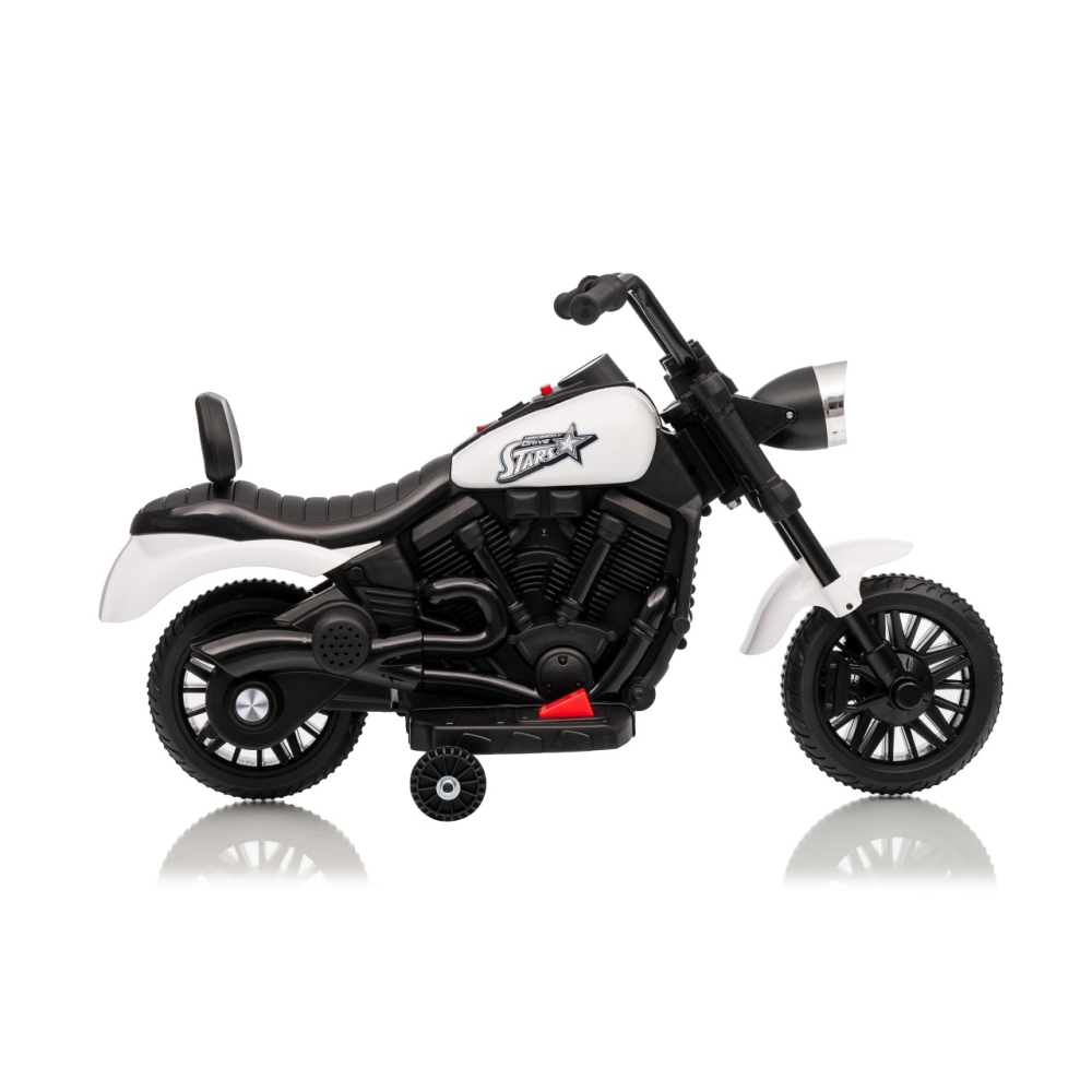 Elektrinis motociklas Motor STAR, White-Elektromobiliai vaikams, Motociklai-e-vaikas