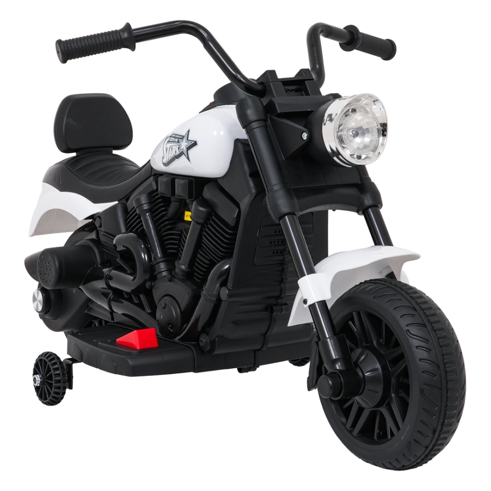 Elektrinis motociklas Motor STAR, White-Elektromobiliai vaikams, Motociklai-e-vaikas