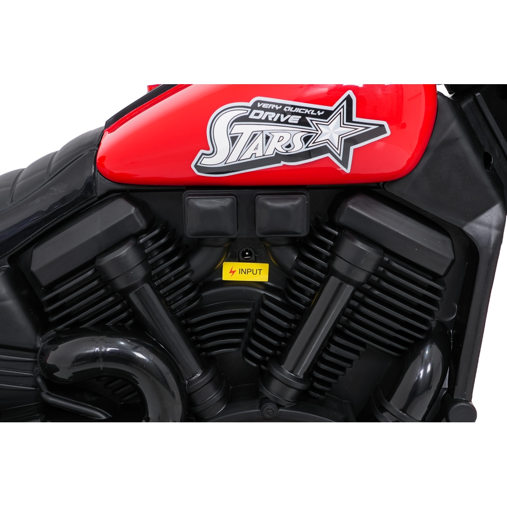 Elektrinis motociklas Motor STAR, Red-Elektromobiliai vaikams, Motociklai-e-vaikas