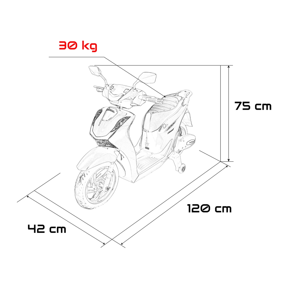 Elektrinis motoroleris HONDA SH125I, Red-Elektromobiliai vaikams, Motociklai-e-vaikas