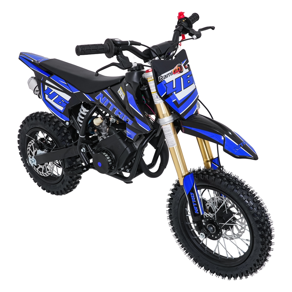 NITRO 60 cm³ vidaus degimo variklio transporto priemonė, mėlyna-Elektromobiliai vaikams, Motociklai-e-vaikas