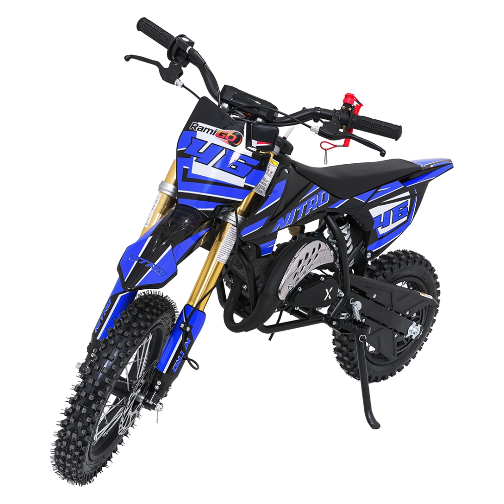 NITRO 60 cm³ vidaus degimo variklio transporto priemonė, mėlyna-Elektromobiliai vaikams, Motociklai-e-vaikas