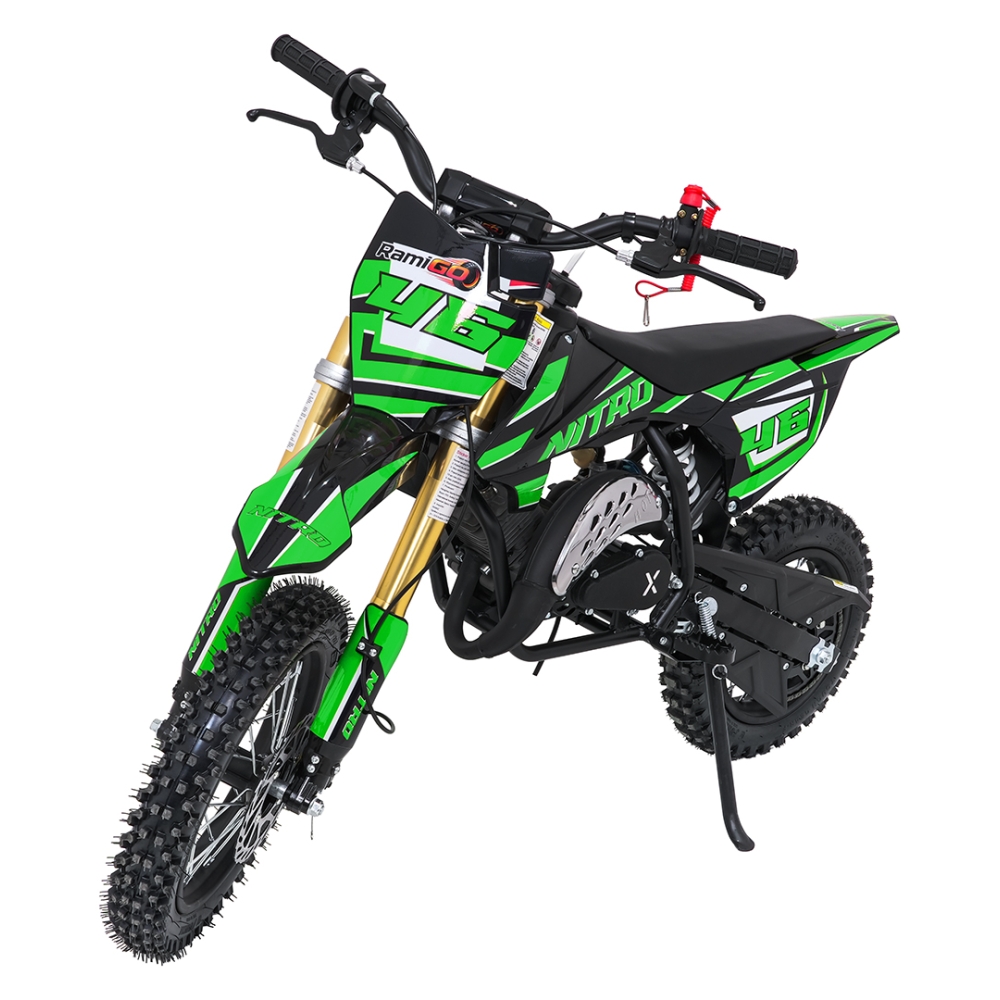 NITRO 60 cm³ vidaus degimo variklio transporto priemonė, žalia-Elektromobiliai vaikams, Motociklai-e-vaikas