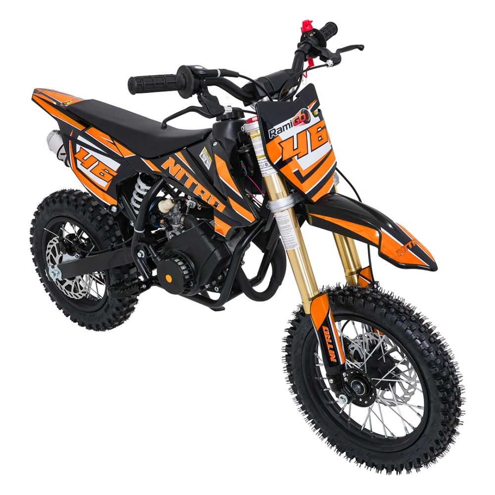 NITRO 60 cm³ vidaus degimo variklio transporto priemonė, oranžinė-Elektromobiliai vaikams, Motociklai-e-vaikas