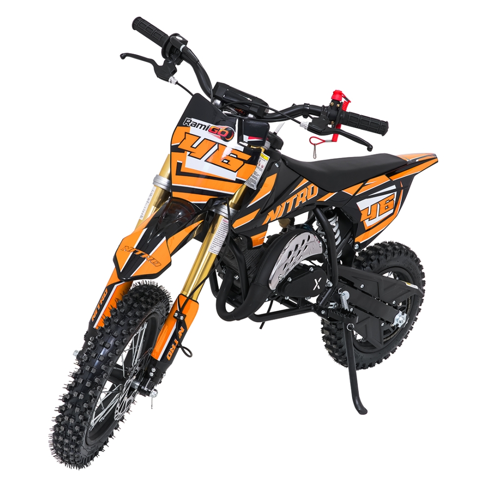 NITRO 60 cm³ vidaus degimo variklio transporto priemonė, oranžinė-Elektromobiliai vaikams, Motociklai-e-vaikas