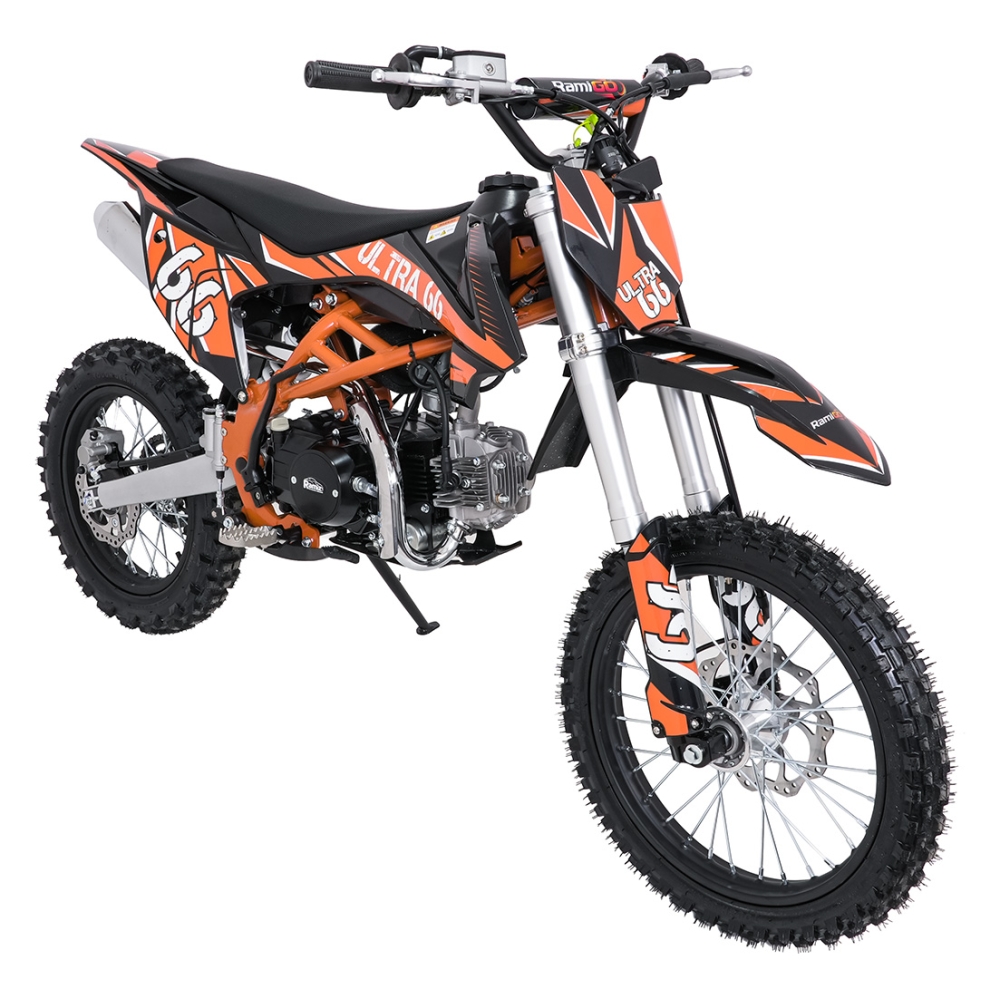 ULTRA 66 125 cm³ vidaus degimo variklio transporto priemonė, oranžinė-Elektromobiliai vaikams, Motociklai-e-vaikas